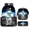 Roblox Retro Cartoon Backpack Set - Trendy 3-Piece Schoolbag for Kids