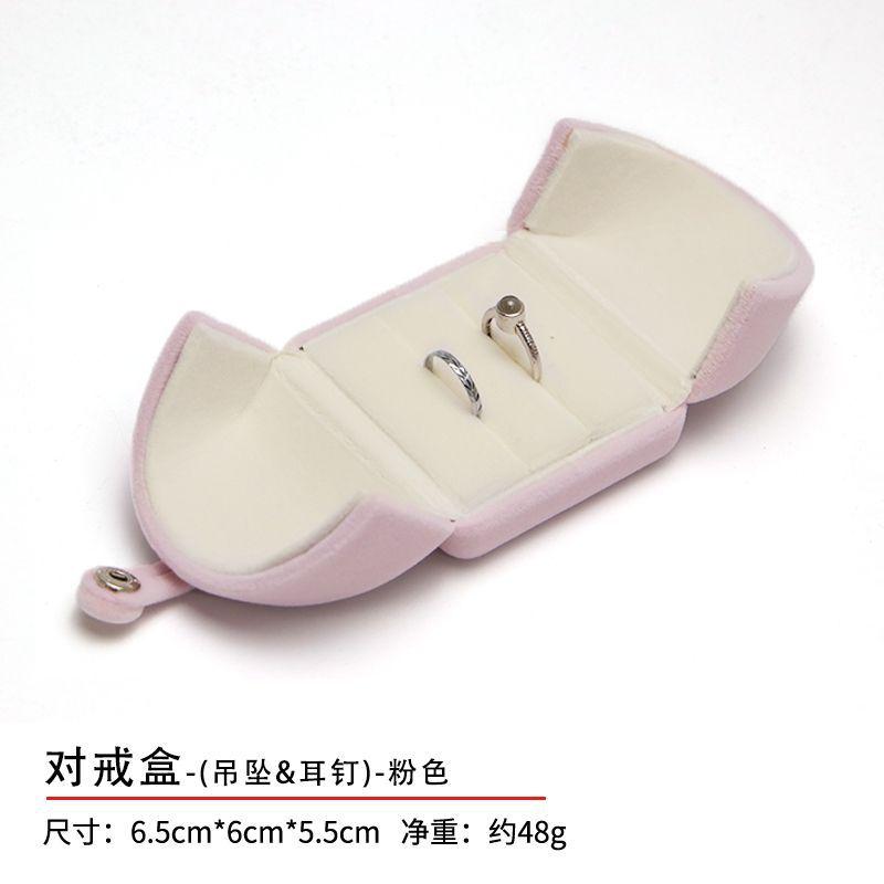 

Высококачественные бархатные пуговицы Монголия Двустворчатая шкатулка для украшений Кольцо Браслет Ожерелье Подвеска Подарочная коробка Реквизит для хранения украшений Wine red