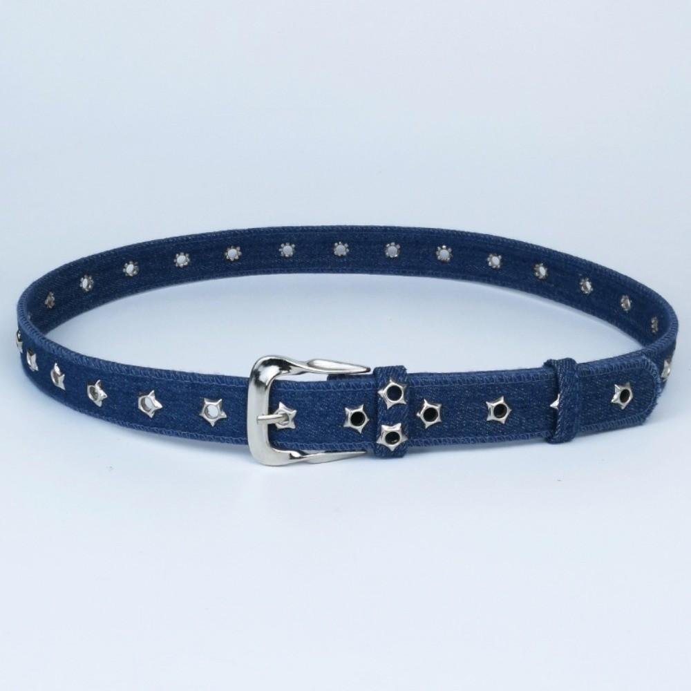 Pin Buckle Canvas Jeans Belt All-Match Decorative Waist Strap Vintage Denim Waist Belt  For Women