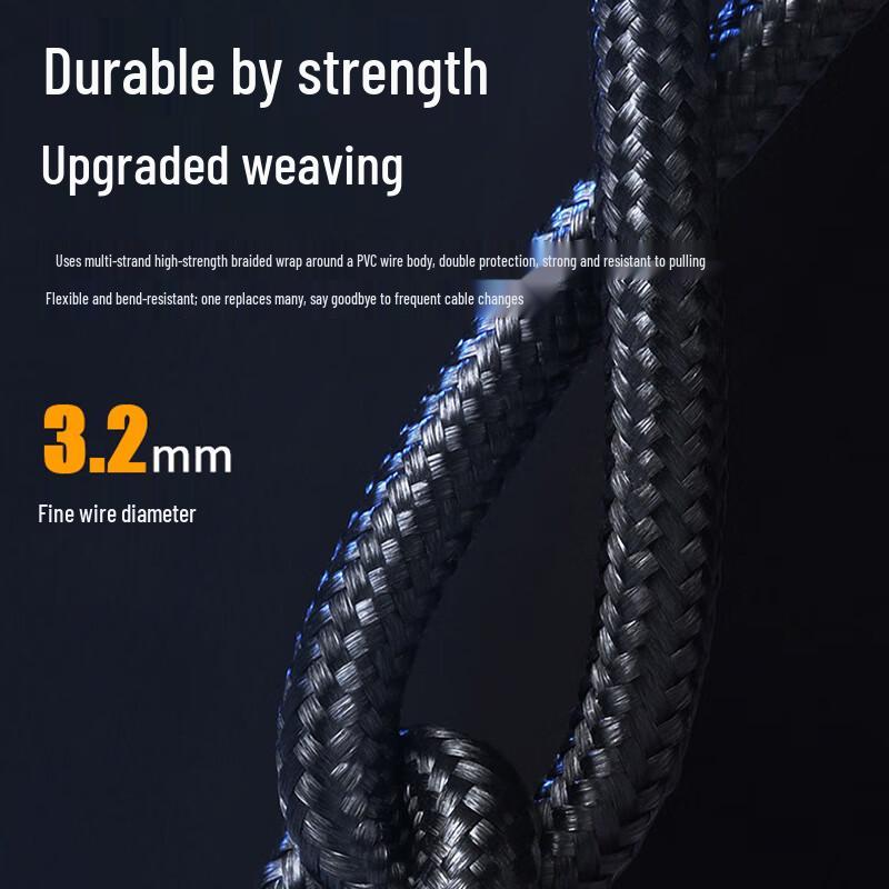 JUXIN Cat6a 10 Gigabit Slim Braided Ethernet Patch Cable