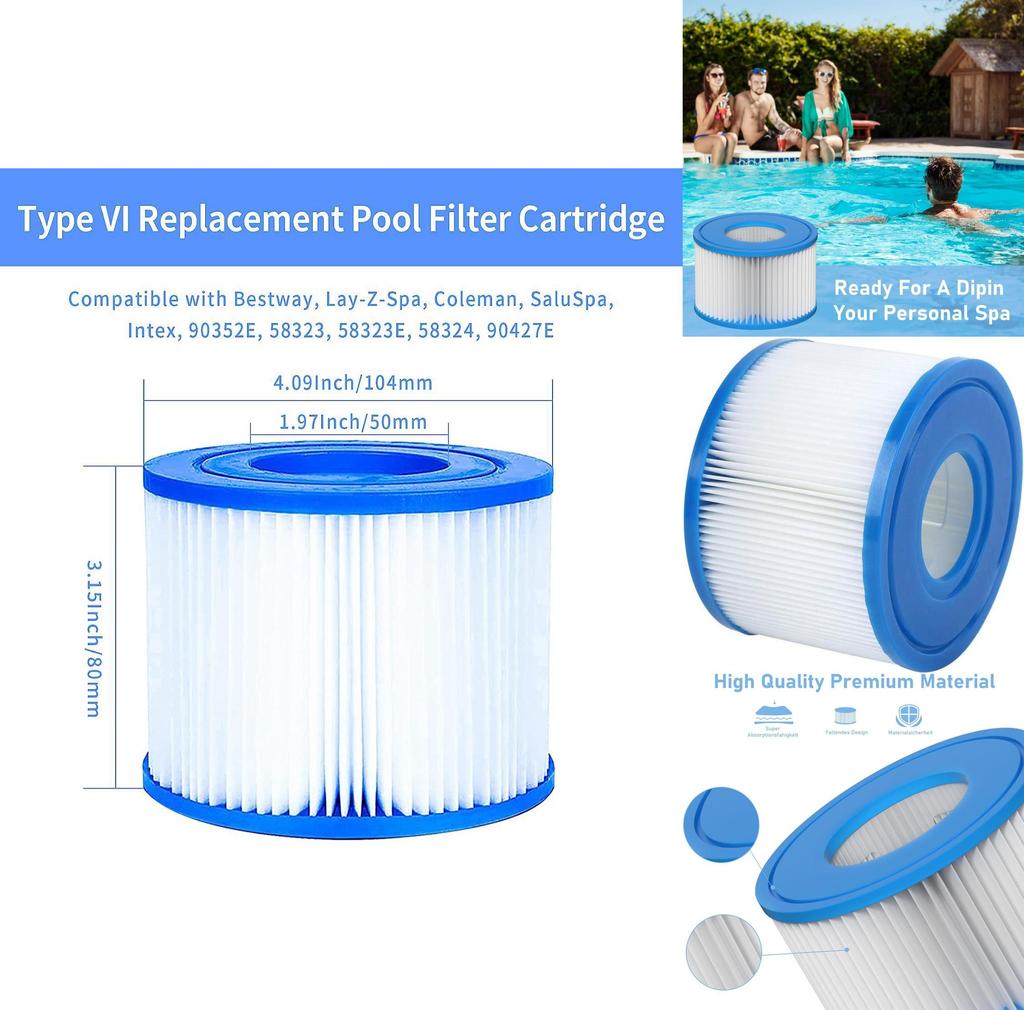 Cartucho de Filtro para Piscina Para Purificación de Agua de Piscina Con Material Anticorrosivo Para Agua Limpia