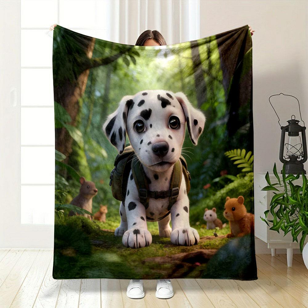 1PC Cute Dalmatian Printed Blanket Soft and Comfortable Home Travel Blanket Adult and Child Warm Blanket Luxury Gifts