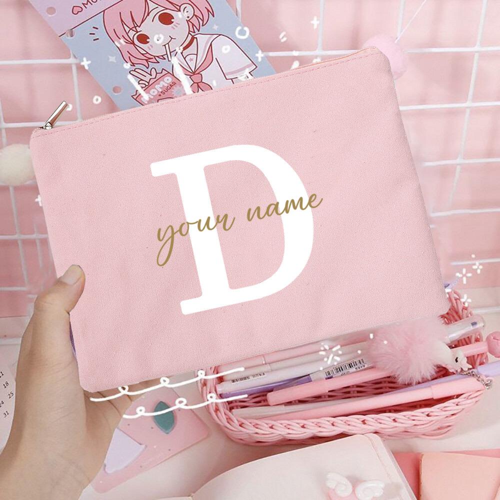 Personalized Custom Name Bridesmaid Cosmetic Bags Girls Neceser Makeup Bag Travel Toiletry Pouch Wedding Birthday Gifts for Her