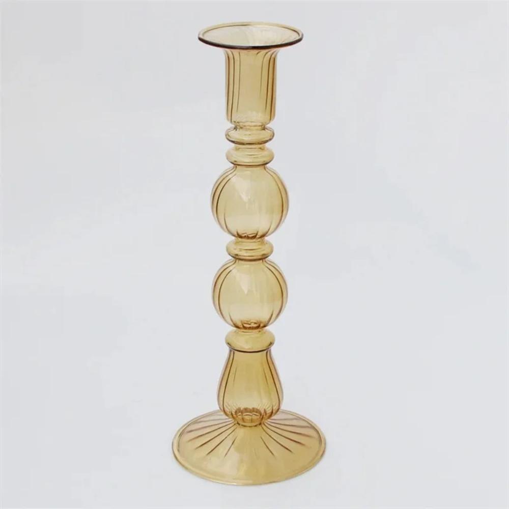 Porte-bougie en verre coloré au design créatif différent Réunion de famille Dîner aux chandelles Décoration de mariage Décoration de maison