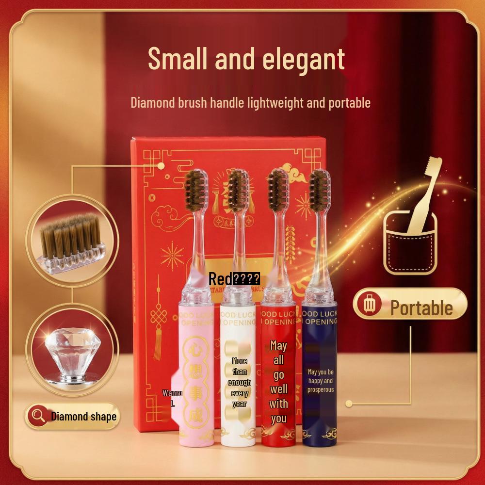 YikouLe 4-Piece Festive Soft-Bristle Toothbrush Set for Events and Home Use