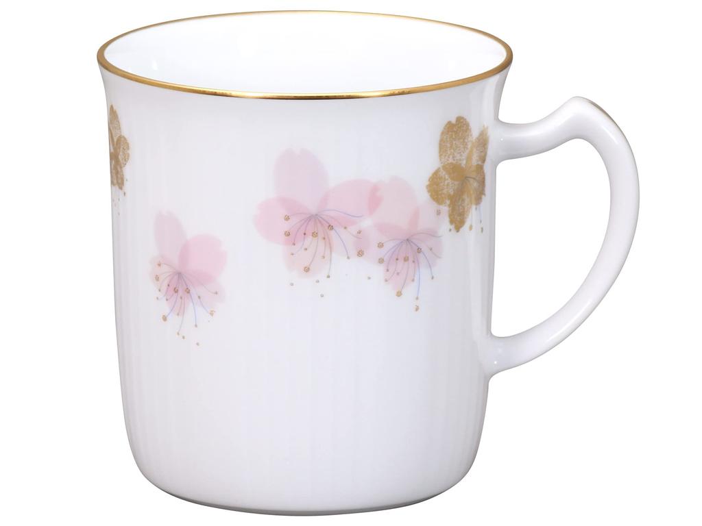 Okura Art Pottery Sakura Series 3rd Edition "Hatsumiyozakura" Mug, Coffee/Tea, Approx. 310cc, Made In Japan, 105C/A682-3
