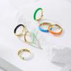 Lady New Fashion Multi Color Enamel Rings For Women Smooth Simple Metal Finger Rings Wholesale Accessories Gifts