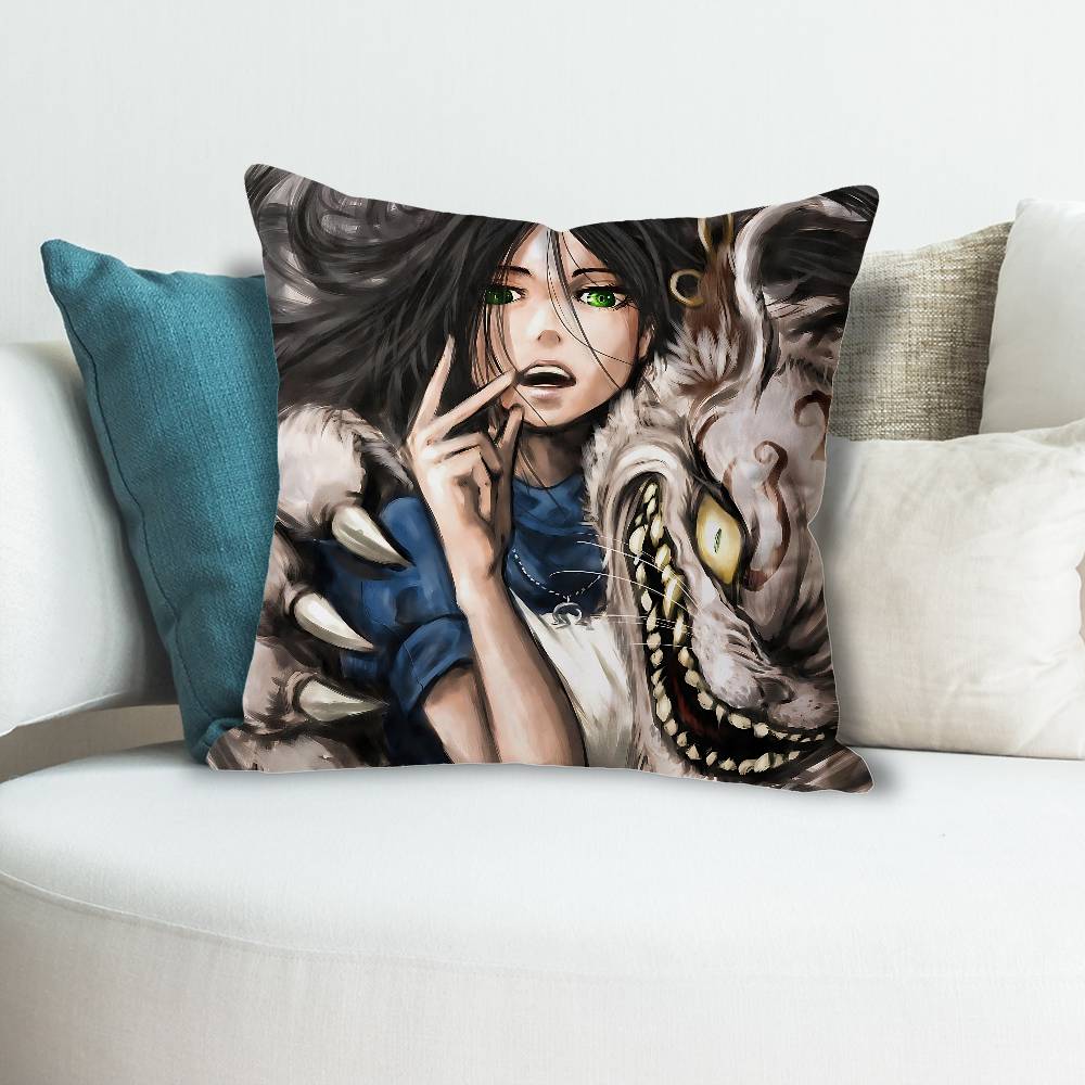GAME AAlice MMadness Returns Various Sizes Square Pillow Case For Car Home Bedchamber Decor Custom Valentine Gift