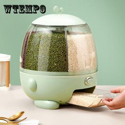 Large Food Storage Container 360° Rotating Rice Barrels Sealed Cereal Dispenser Rice Tank Grain Box Kitchen Storage Container