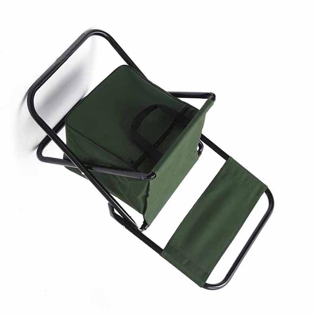 Folding Chair Outdoor Camping Portable Folding Back Chair Fishing Leisure Chair with Bag Green