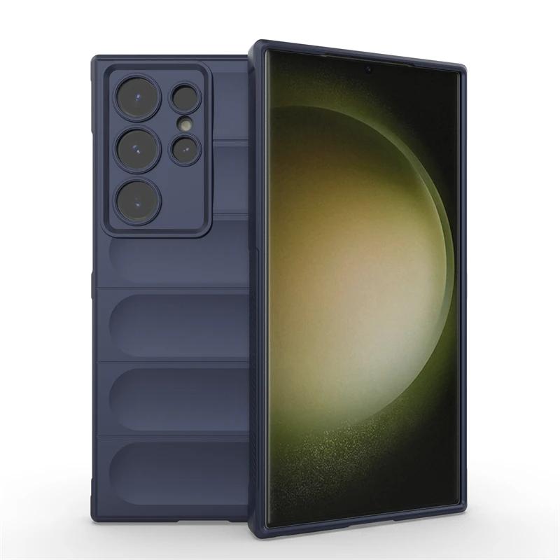 For Samsung Galaxy S24 S23 S22 S21 Plus S21 S22 S23 S24 Ultra Back Cover Phone Case Liquid Silicone Anti-fall Shockproof Coque