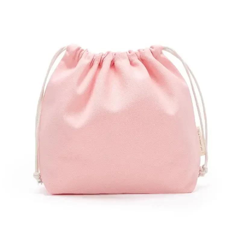 27*20cm Cotton Drawstring Storage Bag White Canvas Bags for Candy Gift Package Pouch Reusable Home Sundries Organize Bags