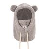 Winter fashion bear four-piece set cute thickened warm cold autumn and winter scarf one-piece trend popular hat woman