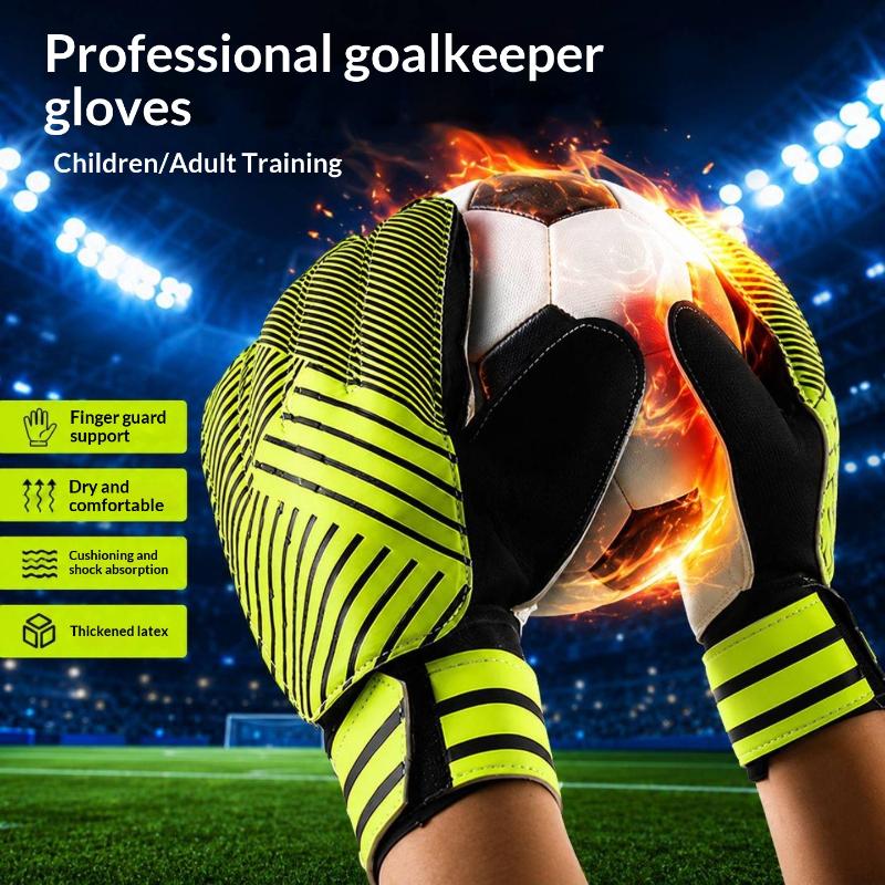 Football Goalkeeper Gloves Suitable For Children Non-Slip Breathable Abrasion-Resistant Latex Leather Materials