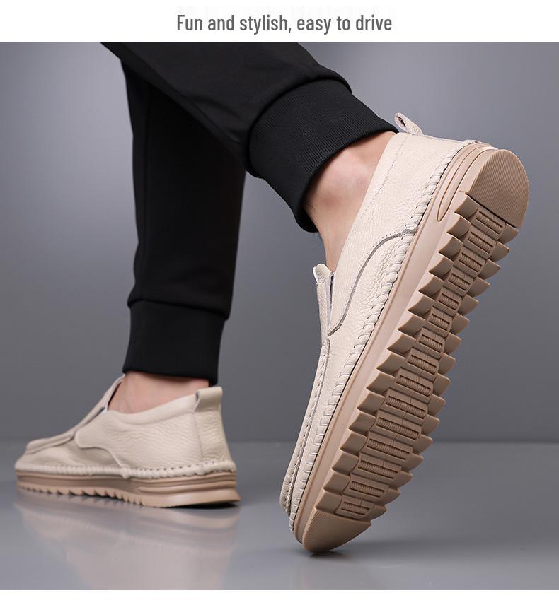 Herren Mokassins aus weichem Leder, Fahrschuhe, rutschfest, Übergröße Freizeitschuhe