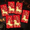 6Pcs 2026 Year Of The Horse Red Envelopes Luck Money Bag Spring Festival Bless Pocket Red Packet  Year Decoration Gift