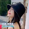 Sommarhatt dam enfärgad stickad mångsidig sommarsolskydd solskyddshatt UV-skydd bucket hat