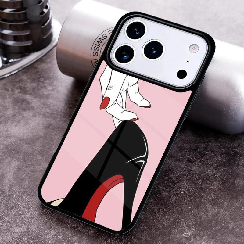 red high heel shoes Cute Phone Case for iPhone 17 16 15 Pro Max Air 14 13 12 11 Plus Shockproof Capa Cover