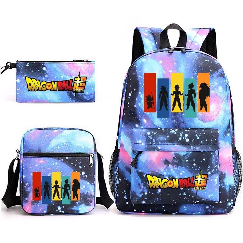 Dragon Ball Super Z Printed Backpack 3-Piece Set Casual Outdoor School Bag 3-Piece Set