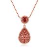 New Rose Gold Sterling Silver Pendant, European and American Fashion Big Brands, the Same S925 Silver Pomegranate Red Zircon Necklace