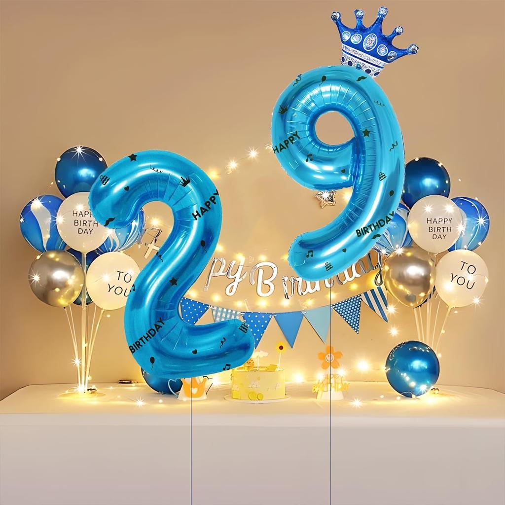 40 Inch Blue Foil Balloon Number 23,Crown 23th Birthday Party Decorative Balloons,Number Large Numbers Balloon 23,Girls Boys 23th Birthday Decoration