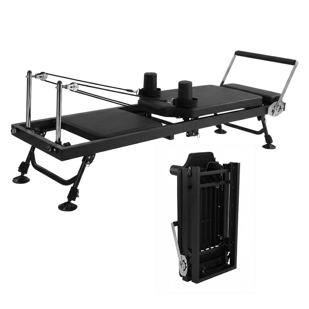 78 In Smooth Glide Carriage Reformer with Springs Resistance Movable Fitness Equipment 300 LBS Capacity for Home And Studio Use