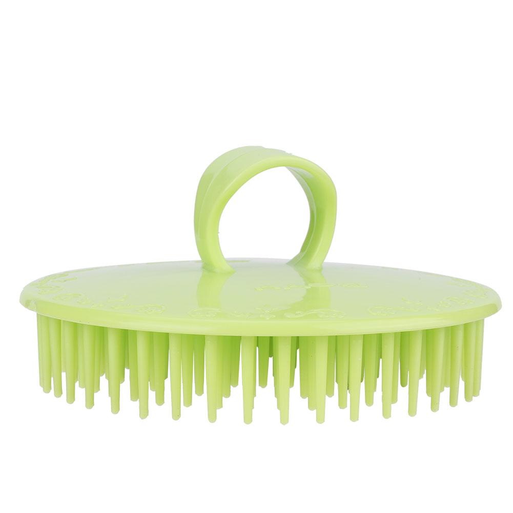 Håndholdt Silikon Hodebunn Sjampo Massasjebørste Vaskekam Hode Meridian Massasjekam Grønn