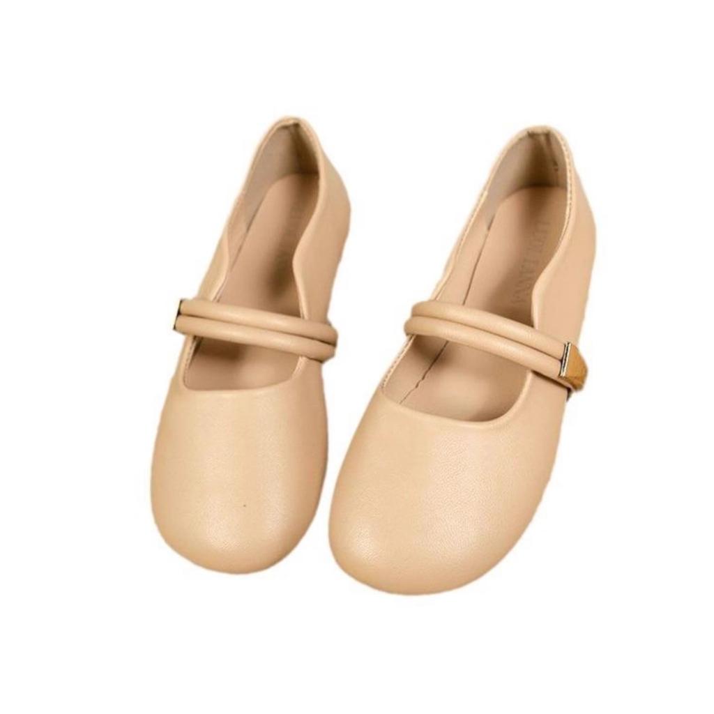 Gentle flat-soled single shoes women's summer and autumn new one-word belt Mary Jane soft sole