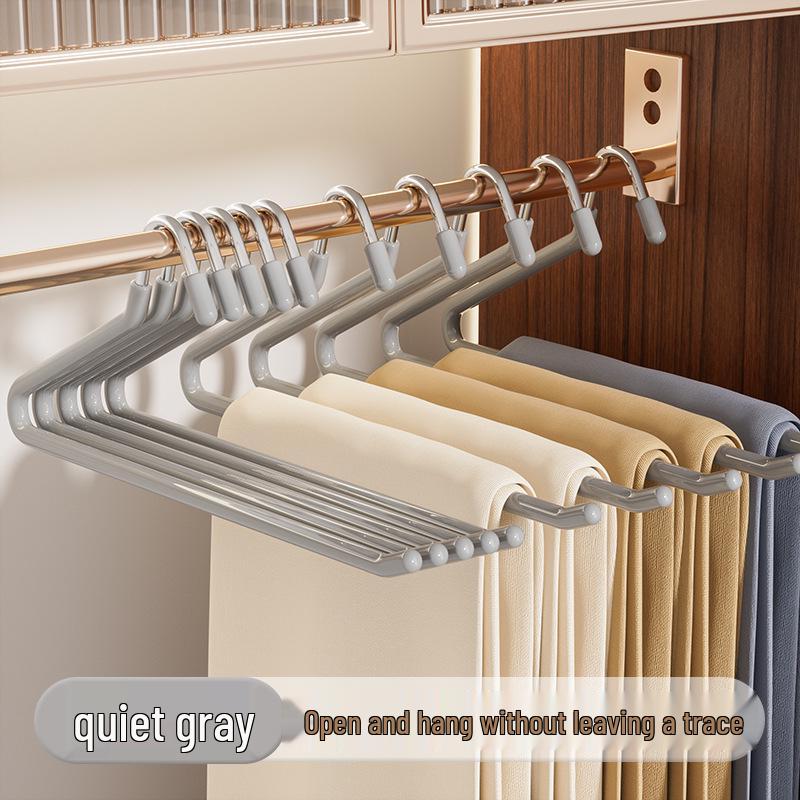 Goose-Shaped Non-Slip Pants Rack, 2-in-1 Z-Shape Hanger with Non-Marking Clips for Wardrobe Storage