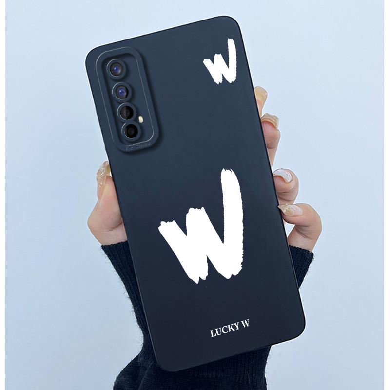 For Realme 7 RMX2155 7 Pro RMX2170 Casing Cover Lucky Initial Letter Soft Silicone Matte Phone Case for Realme7 RMX2151 shell