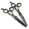 Black 6.0 Inch Nimpson Black Steel Small Golden Tiger, Bearing Screw Hair Scissors, Hair Scissors, Tooth Scissors, Thin Scissors