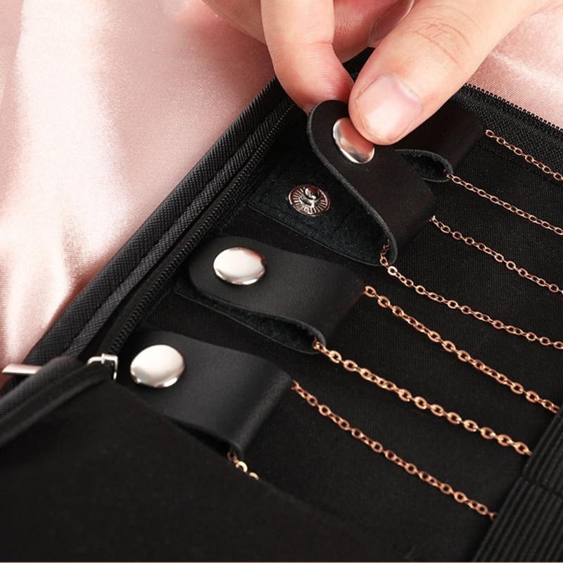 Portable Jewelry Organizers Jewelry Storage Bag Soft Jewelry Case Flexible Jewelry Bag Suitable for Necklace Jewelry