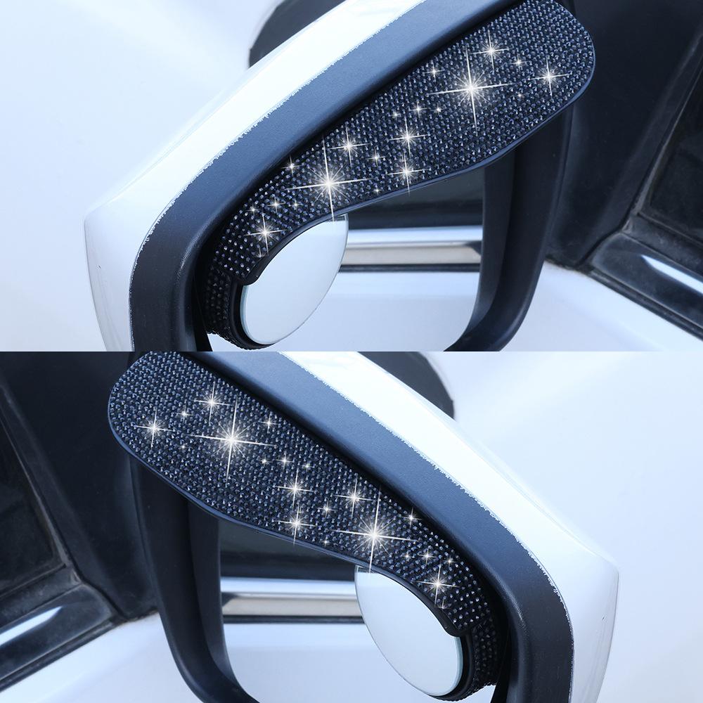 

Дзеркало для сліпих зон з боковим дзеркалом із захистом від дощу, блискучі зовнішні аксесуари зі стразами, універсальні для позашляховиків і вантажівок.