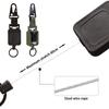 60cm Robuster Metall Ausziehbarer Karabiner Schlüsselanhänger Gürtel Outdoor Rollen Adler Schnabel Schnalle Verstärkter Stahl Draht Einfache Zurückzieh Klemme