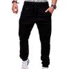 Spring and Autumn Men's Casual Fashion Tie Rope Elastic Sports Pants Double Zipper Split Pants