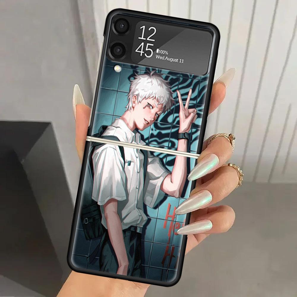 H-Hikaru Ga Shinda Natsu Hard PC Phone Case For Samsung Galaxy Z Flip 7 6 5 4 3 Black ZFlip7 ZFlip6 Flip5 Flip4 Flip3 5G Print C