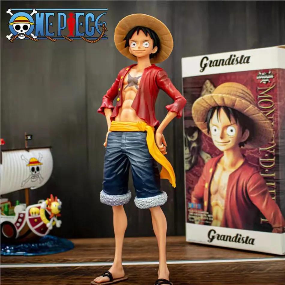 The 28cm One Piece  Figure Confident Smiley Luffy Three Form Face Changing Doll Action Figurine Model