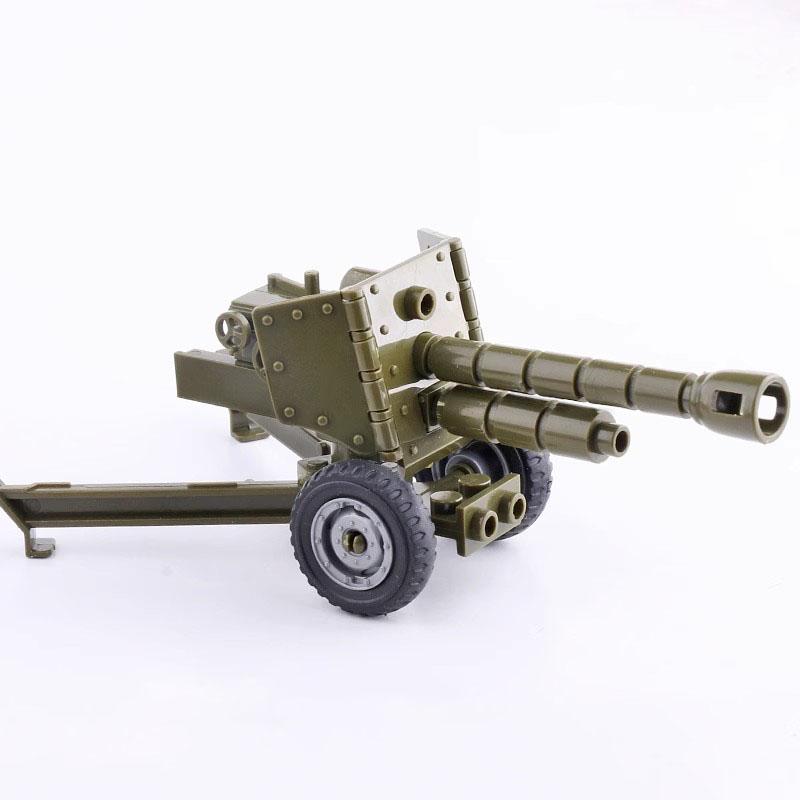 MOC WW2 Militärpistole Kanone Bausteine Schwere Waffen Kriegsszene Soldaten Armee Figuren Zubehör Waffen Steine Spielzeug