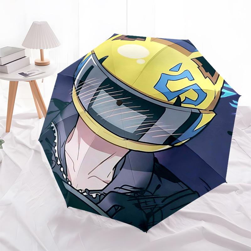 

1pc Daft Punk Helmet Outdoor Umbrella - Automatic Opening/Closing, Portable 3-Fold Design, 8-Rib Iron Frame, Perfect Gift for Fans, Travelers, Daily U