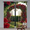 2 Stuks Lente Tuin Gordijn Valentijnsdag Bloemen Bruiloft Bruidsfeest Decoraties Lente Tuin Veel Andere Gelegenheden