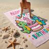 Serviette de plage ultra-douce personnalisée avec thème Dinosaure, Idéale pour la piscine - Camping, Plongée - Essentiel de voyage parfait, Serviette de plage vibrante.