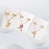6 Colore New Fashion Diamonds Hummingbird Pendant Necklace Earring Set Charms Ladies Animal Bird Accessories Party Birthday Gift