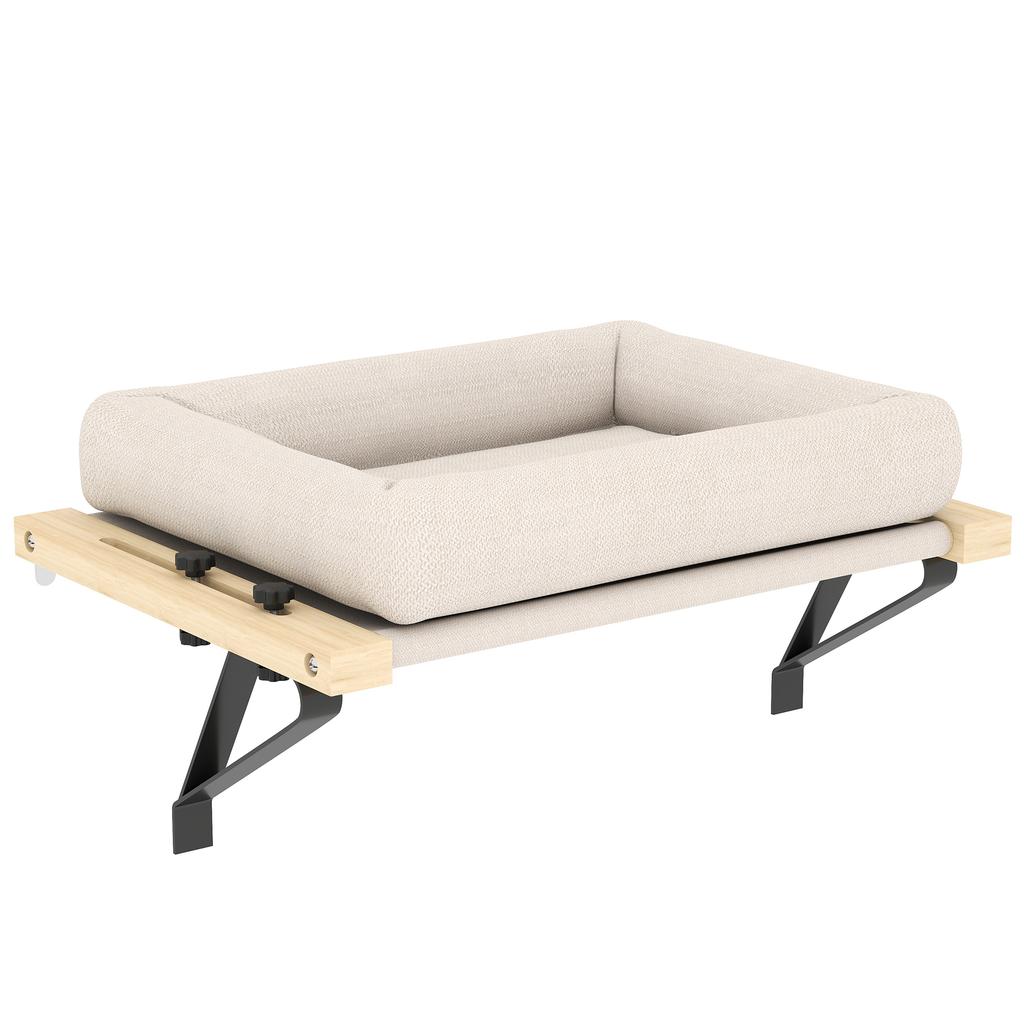 Cat Radiator Bed Adjustable Hanging Cat Hammock With Removable And Washable Cushion For Indoor Cats Cream White