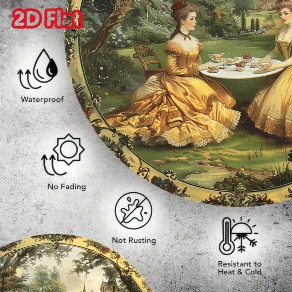 Vintage Metal Tin Sign Circular Logo Wall Decor for Home Cafe Bar Gift