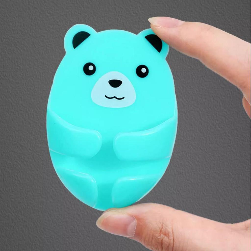 Cartoon Bear Power Socket Hook - No Punching Required, Cute Bear Plug Storage for Home and Kitchen