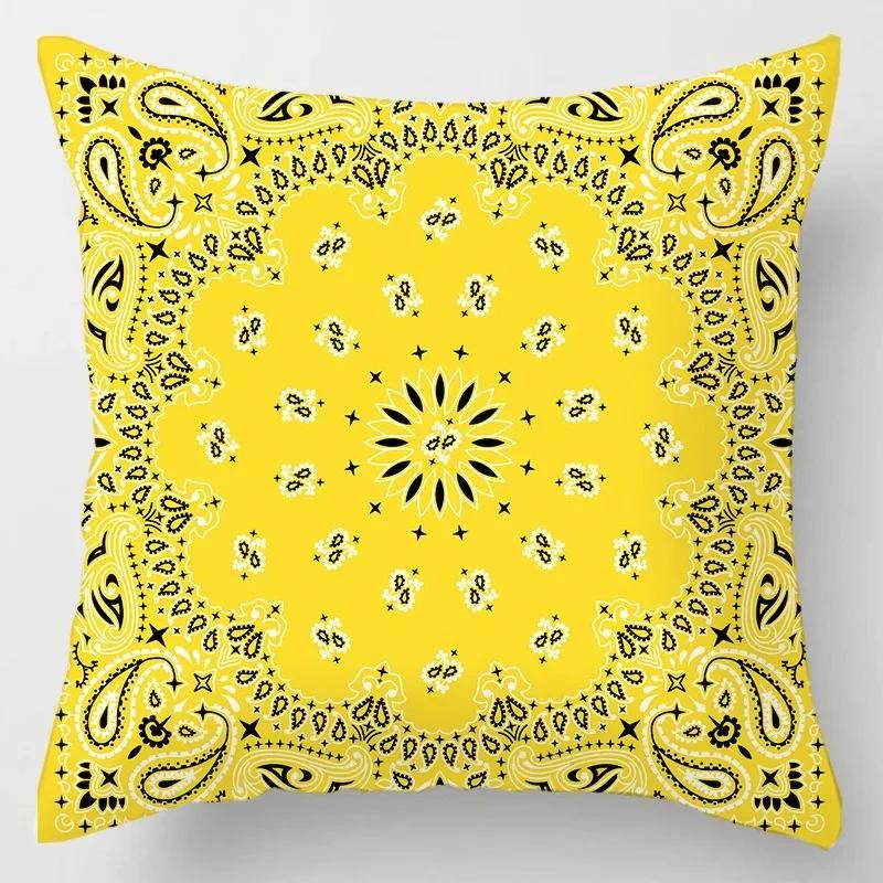 Fashionable Luxury Home Decoration Geometric Lines Abstract Style Ginkgo Leaf Print Pillow Cover Office Chair Cushion Cover