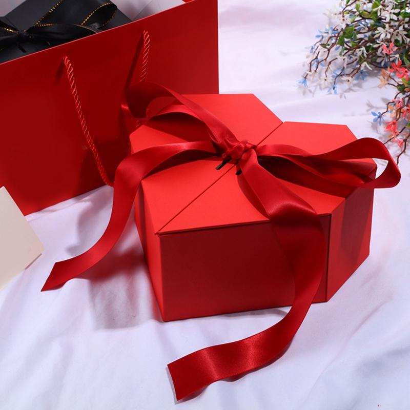 Heart Shaped Gifts Box with Bow Ribbon Valentines Day Presents Packaing Boxes Anniversary Surprise Gifts Wedding Decorations