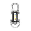 Portable Rechargeable Keychain Flashlight Dual Light Source Control Red Warning Light Waterproof Design Key Chain
