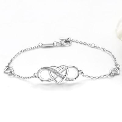 Fashion Women 8 Shape Infinity Heart Bracelet Elegant Heart Symbol Jewelry Gift For Her Stylish Daily Wear Accessory