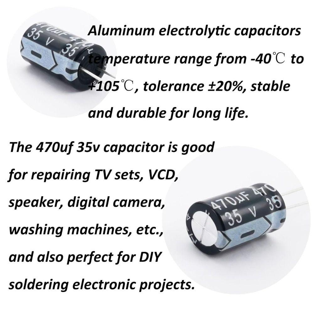 Electrolytic 470uF 35V Capacitor Capacitors  Durable